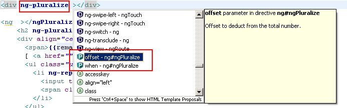 Completion for directive parameter