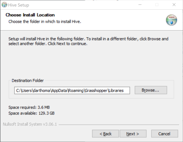 Choose Install Location