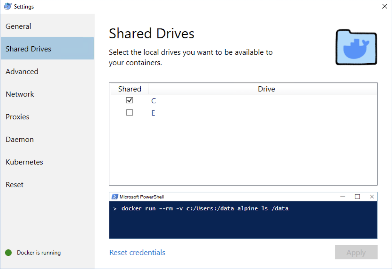 Docker Share Drive