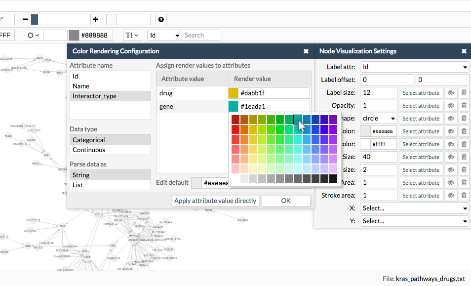 Visualization settings attr oneXone